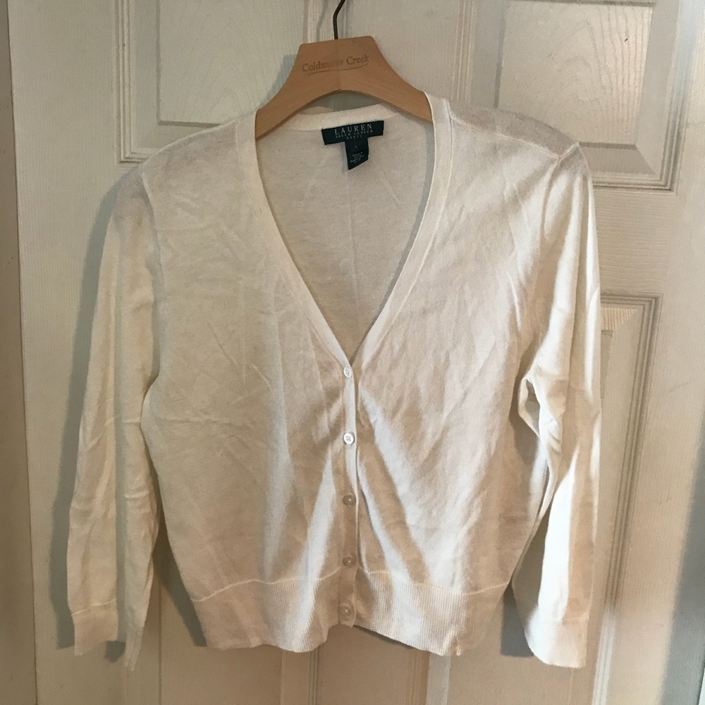 Lauren Ralph Lauren Dress sz L three quarter cardi